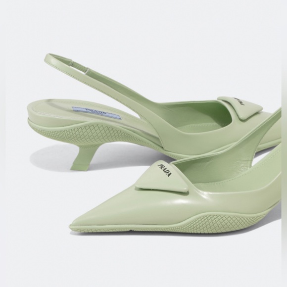 Prada Shoes - PRADA brushed leather slingback pumps in soft aqua green colour Size EUR 40 US 9